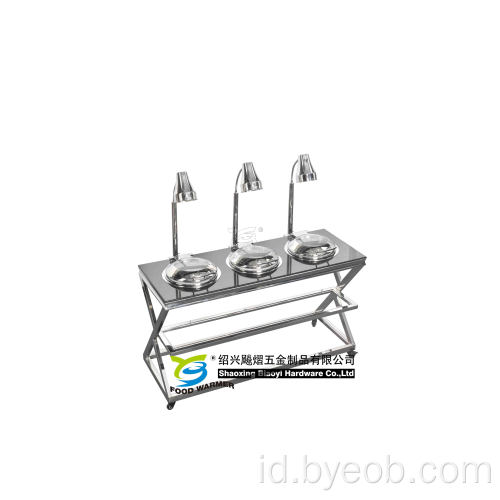 Mobile Chafer Station dengan Buffet Heat Lamp Heater